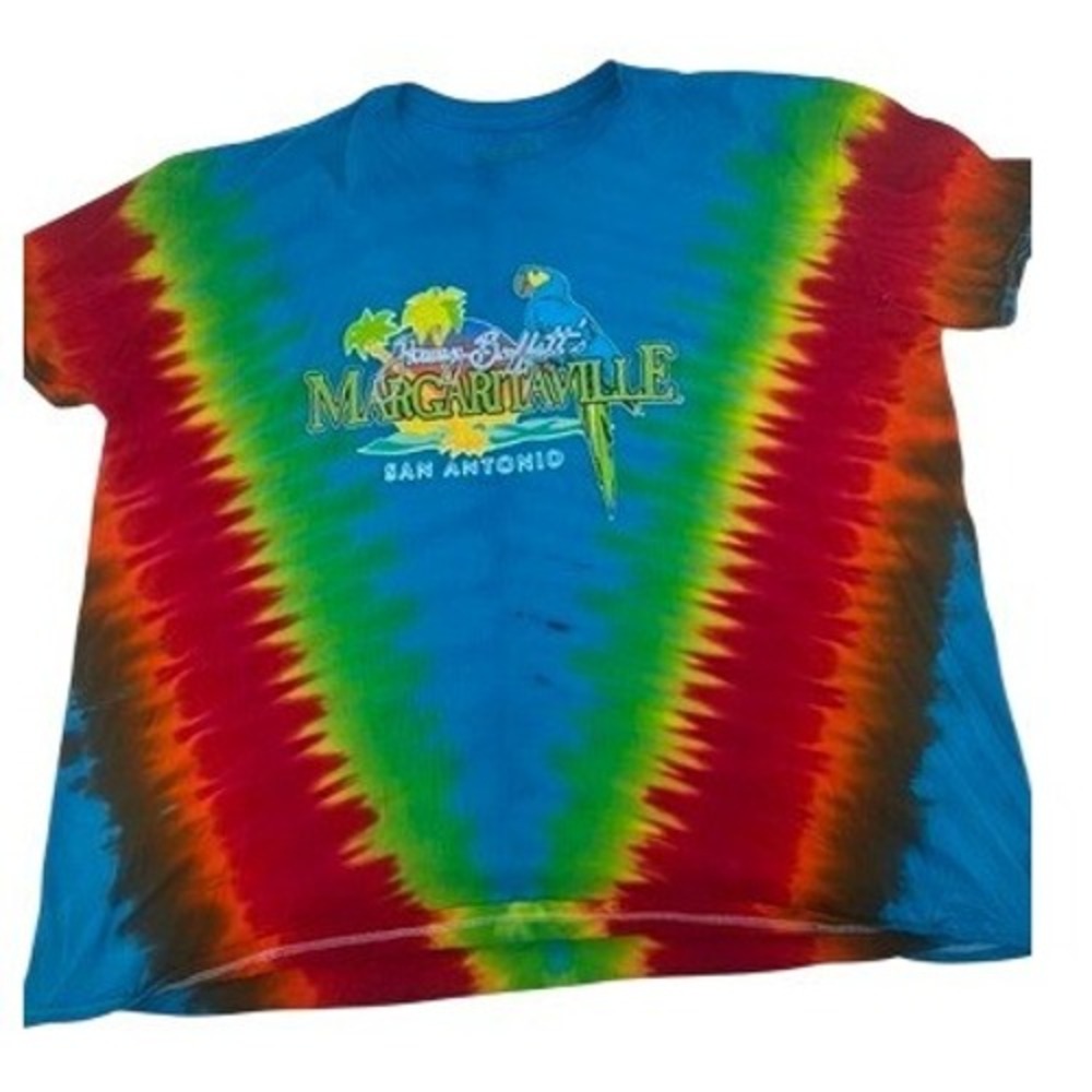 Margaritaville Jimmy Buffett T-Shirt Mens 3XL Blue Tie Dye San‎ Antonio Graphic